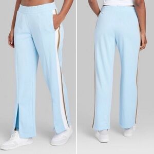 Wild Fable Split Hem High-Rise Track Pants - Light Blue